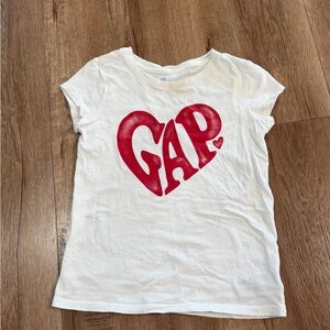 GAP Kids White Tee with Red Heart Logo
